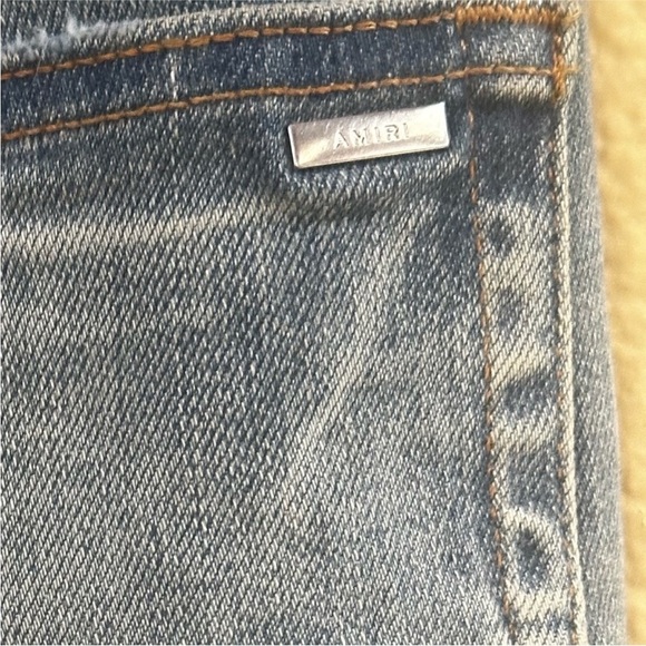 AMIRI MX1 Distressed Jeans Blue Bandana Paisley Patch Underlay Size 31 Like New! - Picture 13 of 16